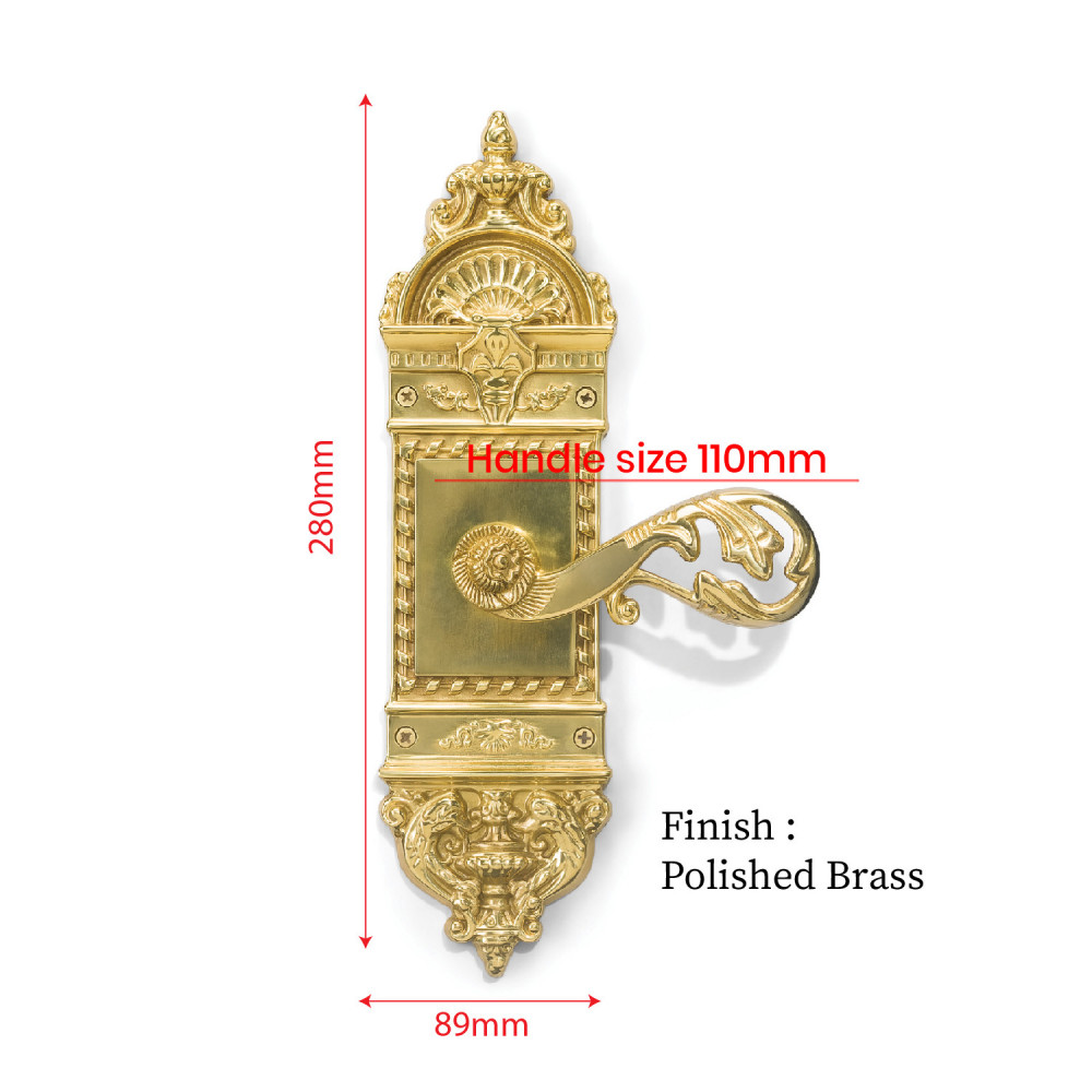 Zeus Plate with Demeter Handle and Lock – 11 Inch (279.4 mm) – Antique Brass Finish