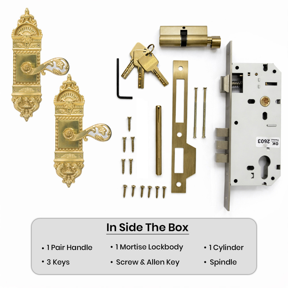 Zeus Plate with Demeter Handle and Lock – 11 Inch (279.4 mm) – Antique Brass Finish