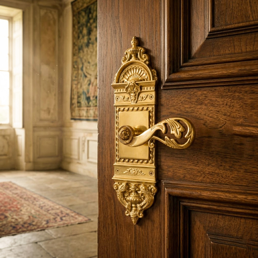 Zeus Plate with Demeter Handle and Lock – 11 Inch (279.4 mm) – Antique Brass Finish