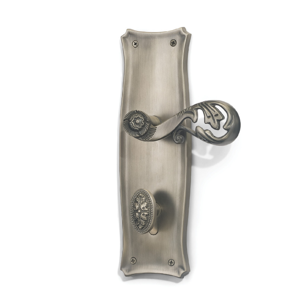 Perses Plate with Demeter Handle & AIOM Knob – Premium Brass Lockset 253 mm x 77 mm (9.96" x 3.03")