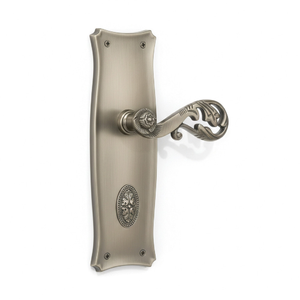 Perses Plate with Demeter Handle & AIOM Knob – Premium Brass Lockset 253 mm x 77 mm (9.96" x 3.03")